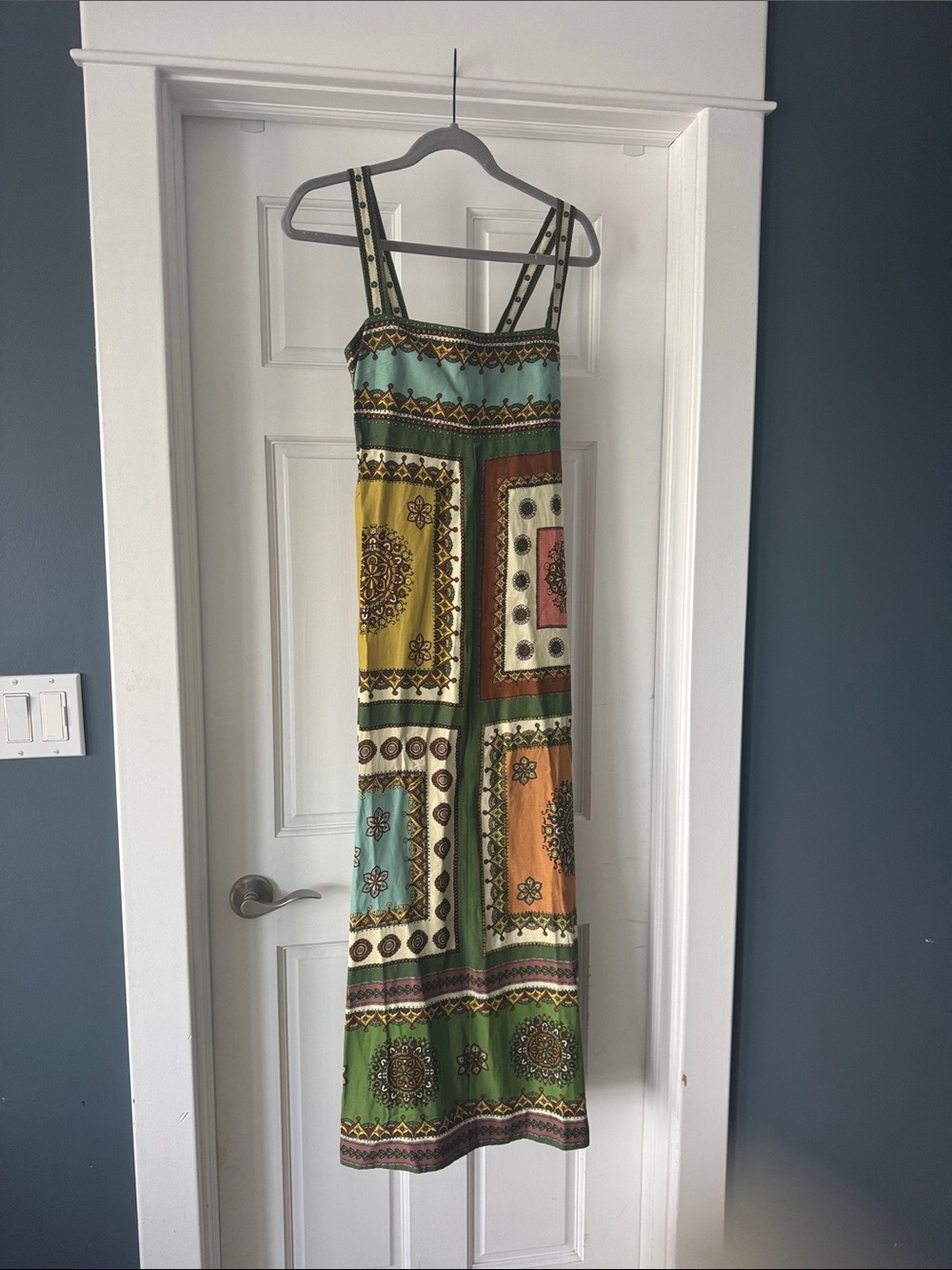 Alemais contina Multicolor Patchwork Strappy Maxi Dress
